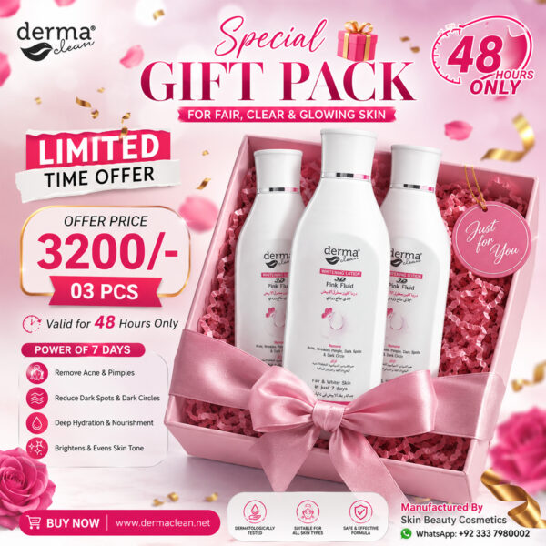 Dermaclean 3D Pink Fluid Whitening Lotion Bundle (3 Bottles) – Limited Time Offer