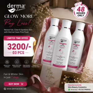 Dermaclean 3D Pink Fluid Whitening Lotion Bundle (3 Bottles) – Limited Time Offer